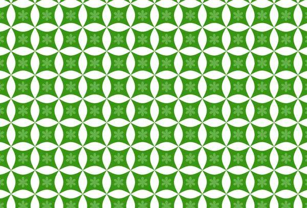 Çiçekli Yeşil Geometrik Kusursuz. Kare Şekil Kalıbı Arkaplanı. Kumaş, baskı, ürün, fayanslar, ambalaj, duvar kağıdı, giysi, ambalaj, ev dekorasyonu için tasarım.