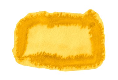 Doğal boya çizgileri olan soyut sarı suluboya çerçeve.