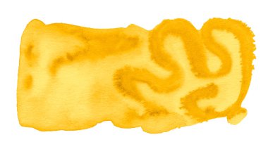 Doğal boya çizgileri olan soyut sarı suluboya çerçeve.