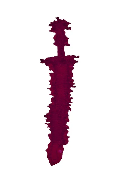 Burgundia Akvarell Folt Papíron Kard Formájában Kreatív Háttér — Stock Fotó