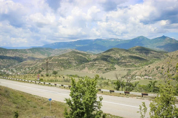 Vista Rodovia Para Planalto Montanha Karabi Yayla Paisagem Crimeia Com — Fotografia de Stock