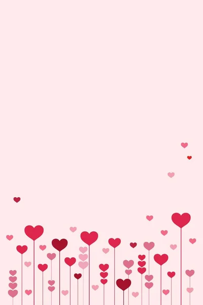 Pink Frame Hearts Cover Background Valentine Day Greeting Concept Flat — Stock Vector