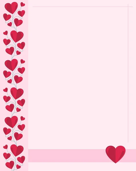 Valentine Day Greeting Concept Pink Frame Hearts Cover Background — Stock Vector