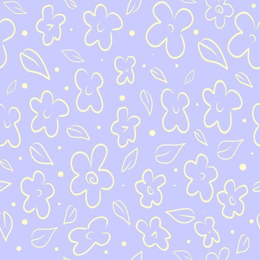 Çizgili çiçekleri olan kusursuz vektör deseni