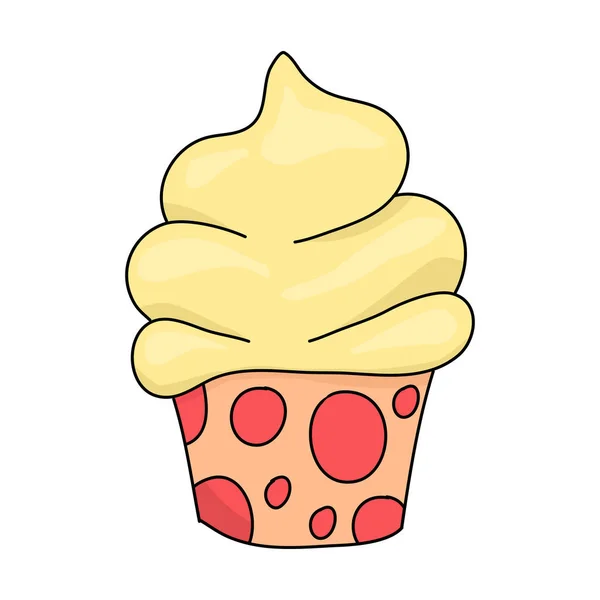 Cupcake o muffin cartone animato delizioso — Vettoriale Stock