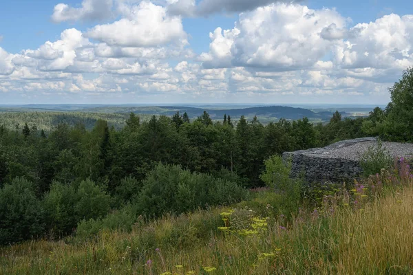 Pohled Malebné Údolí Belaya Gora Perm Territory Rusko Letním Dni — Stock fotografie