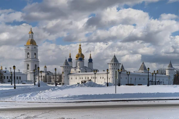 View Snow Covered Tobolsk Kremlin Siberia Russia Sunny Winter Day — Stock Photo, Image