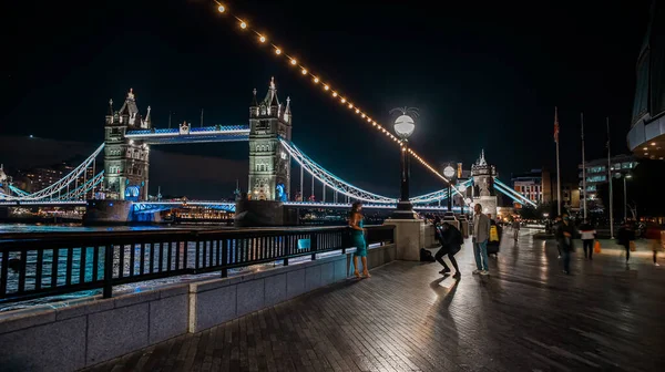 London Tower Bridge Night United Kingdom One London Most Famous — Stock Photo, Image