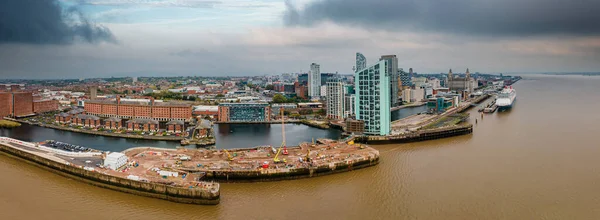 2010 Liverpool Merseyside England September 2021 Aerial View Liverpool Skyline — 스톡 사진