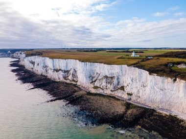 Dover 'ın Beyaz Kayalıkları. Seven Sisters Ulusal Parkı, Doğu Sussex, İngiltere Güney Sahili.