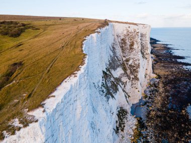 Dover 'ın Beyaz Kayalıkları. Seven Sisters Ulusal Parkı, Doğu Sussex, İngiltere Güney Sahili.