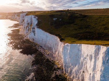 Dover 'ın Beyaz Kayalıkları. Seven Sisters Ulusal Parkı, Doğu Sussex, İngiltere Güney Sahili.