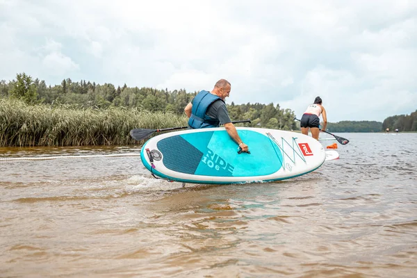 Vaidava Λετονία 2021 Sup Stand Κουπί Επιβίβασης Διαγωνισμός Sup Αγώνας — Φωτογραφία Αρχείου