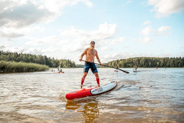 Vaidava Latvia 2021 Sup Stand Paddle Boarding Sup Competition Race — Zdjęcie stockowe