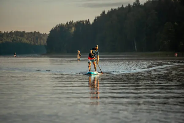 Vaidava Latvia 2021 Sup Stand Paddle Boarding Sup Competition Race — Stock Fotó