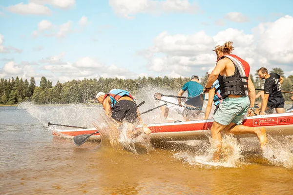 Vaidava Latvia 2021 Lot People Paddle Sup Stand Paddle Board — Stockfoto