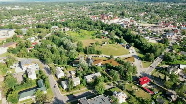 Aerial Drone View Rezekne City Located Latgale Region Eastern Latvia — 비디오