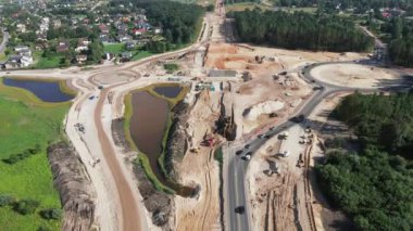 Road construction Kekava Bypass near Balozi, Riga. New section of the road A7 Riga  Bauska and a part of the international road E67 Via Baltica