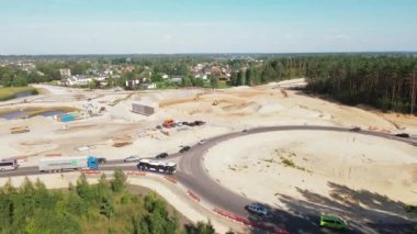 Road construction Kekava Bypass near Balozi, Riga. New section of the road A7 Riga  Bauska and a part of the international road E67 Via Baltica