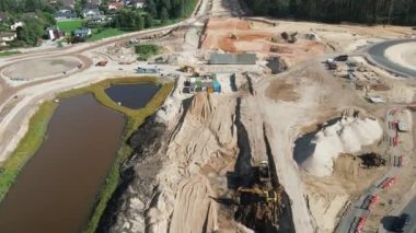 Road construction Kekava Bypass near Balozi, Riga. New section of the road A7 Riga  Bauska and a part of the international road E67 Via Baltica
