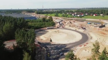 Road construction Kekava Bypass near Balozi, Riga. New section of the road A7 Riga  Bauska and a part of the international road E67 Via Baltica