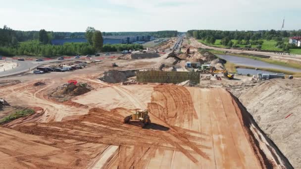 Road Construction Kekava Bypass Balozi Riga New Section Road Riga — Vídeo de Stock