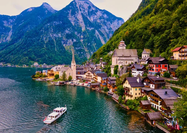 Avusturya Alpleri Ndeki Güzel Dağ Köyü Hallstatt Salzkammergut Bölgesi Hallstatt — Stok fotoğraf