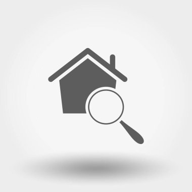 Bir ev bul. Simge. Vektör. Düz. Siluet.