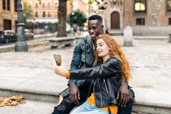 Loving Beautiful Multiethnic Young Couple — Stock Photo, Image