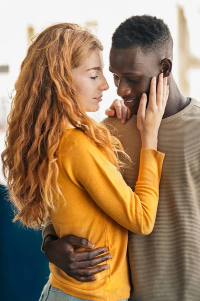 Loving Multiethnic Young Couple Portrait — Stock Photo, Image
