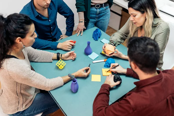 Stock Photo Young Entrepreneurs Meeting Printing Business — 스톡 사진