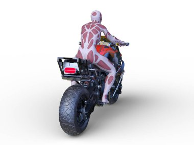 Süper kadın sürücünün 3B görüntüsü