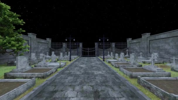 墓地の3Dレンダリング — ストック動画