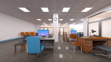 Modern ofis binasının 3B görüntüsü
