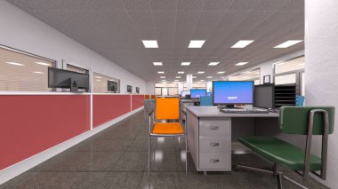 Modern ofis binasının 3B görüntüsü