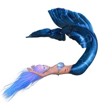 Bir denizkızının 3 boyutlu canlandırması