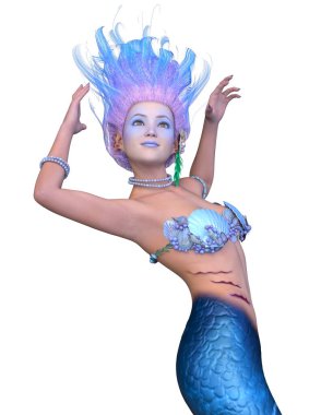 Bir denizkızının 3 boyutlu canlandırması