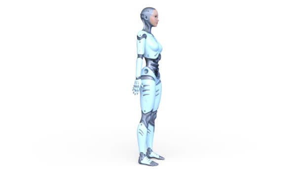 Återgivning Kvinnlig Cyborg — Stockvideo