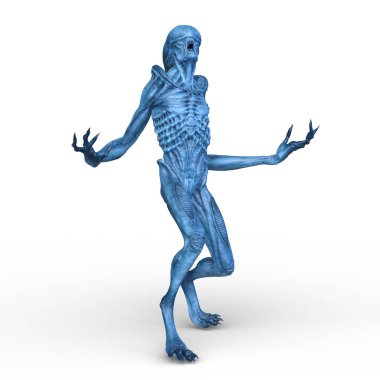 bir uzaylı 3D render