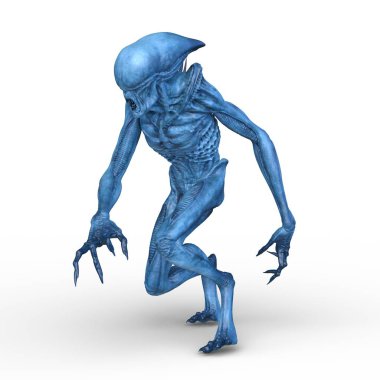 bir uzaylı 3D render