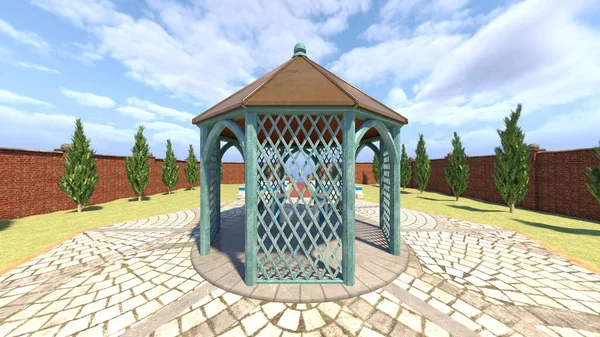 3D rendering of the garden wedding venue