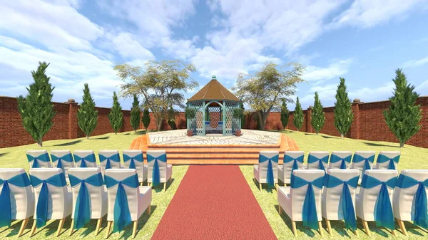 Візуалізація Місця Весілля Саду — стокове фото