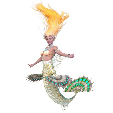 Bir denizkızının 3 boyutlu canlandırması