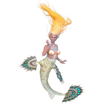 Bir denizkızının 3 boyutlu canlandırması