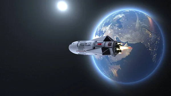 Renderização Nave Espacial — Fotografia de Stock