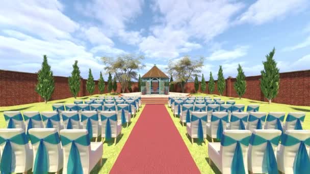 Візуалізація Місця Весілля Саду — стокове відео