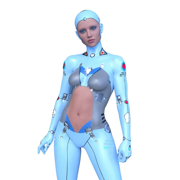 Rendering Female Cyborg — Stock Photo, Image