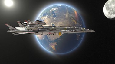 Bir uzay gemisinin 3D görüntülemesi
