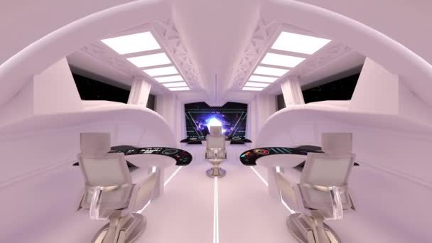 内部の宇宙船の3Dレンダリング — ストック動画
