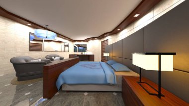 Yatak odasının 3D rendering